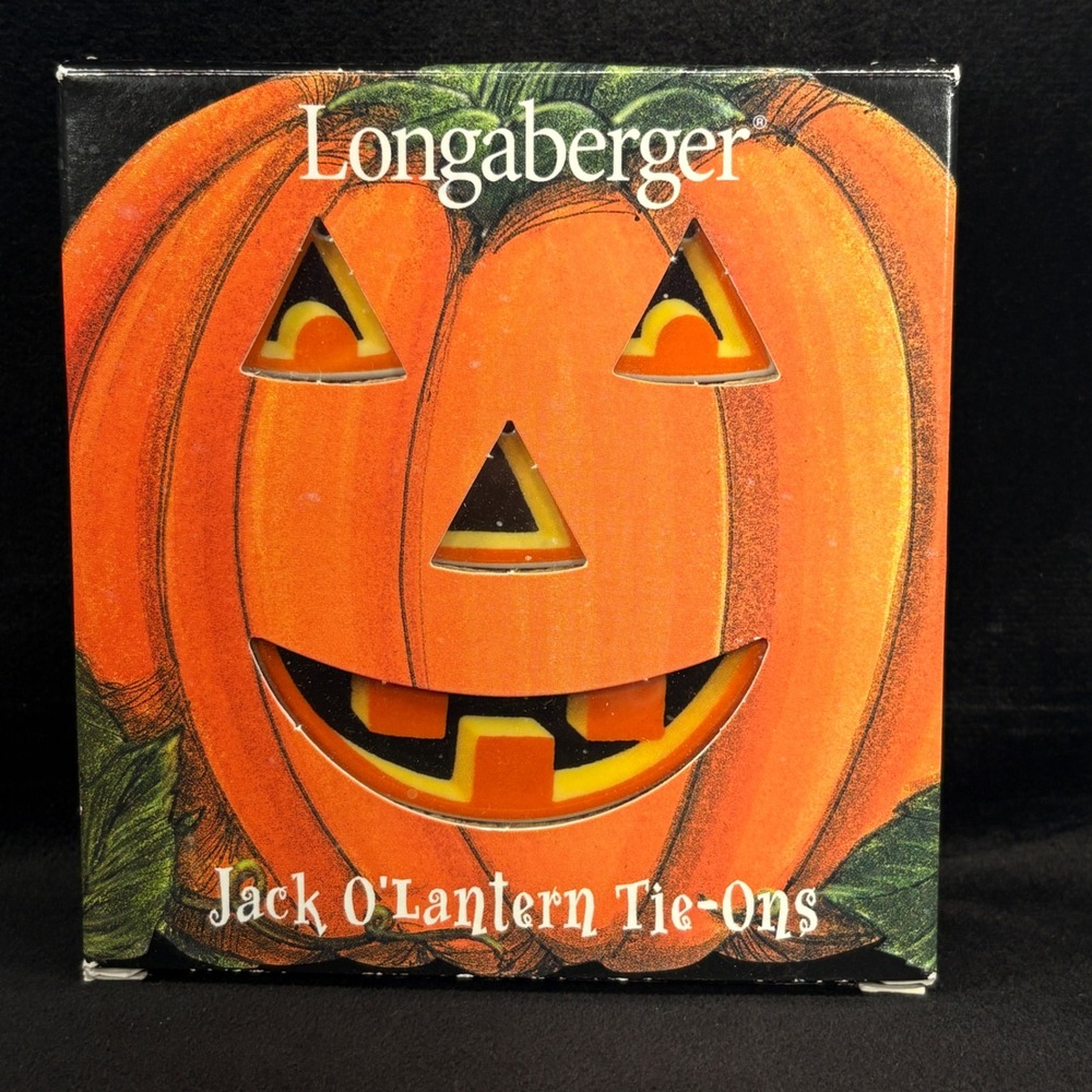 Longaberger 2000 Jack O'Lantern Tie-Ons Halloween Decor Pumpkin Face #37800 NEW
